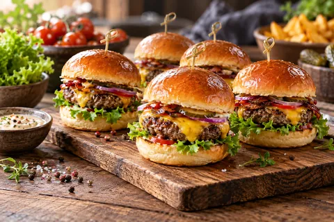Burger mit Käse und Salat